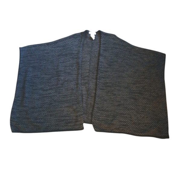 Michael Kors Poncho Black and Gray Striped Sweater Cape Small / Medium - Picture 10 of 10